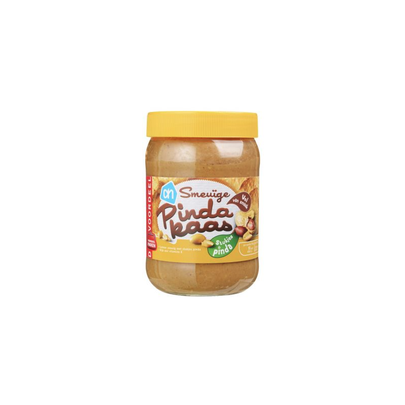 Pindakaas met Stukjes Pinda AH Voordeelpot 600 gr